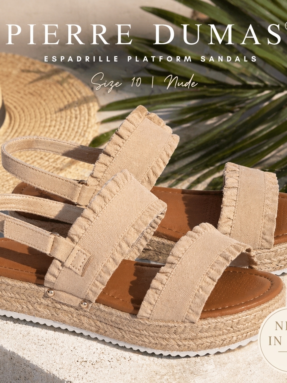 ✨ Pierre Dumas Nude Espadrille Platform Sandals – Size 10 (NIB) ✨